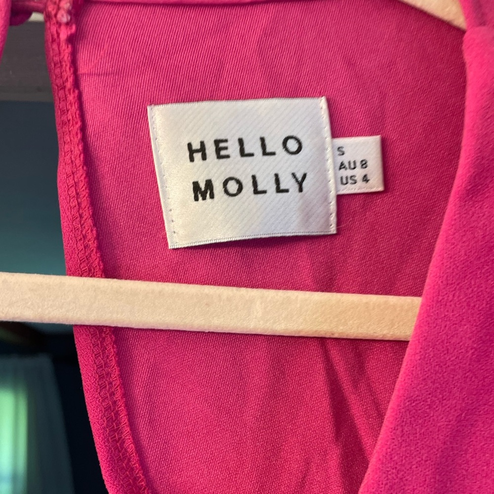 Hello Molly Hot Pink Ruffle Mini Dress - Picture 2 of 4